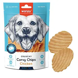 Ласощі для собак Wanpy Curvy Chips Chicken Ванпі Чіпси Хрумка Курка 60 г