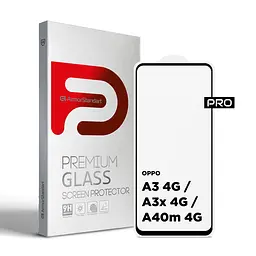 Захисне скло на OPPO A3x 4G/A3 4G/A40m 4G з олеофобним покриттям, Pro, повне проклеювання, антистатичний і пиловідштовхуючий шар, 9H, самоклеючеся, 2.5D, на весь екран, антистатичний клей, ArmorStandart (ARM80892)