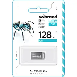 Флеш-накопичувач Wibrand Flash USB 3.2 Gen1 Ant 128GB Silver (WI3.2/AN128M4S) - мініатюра 2
