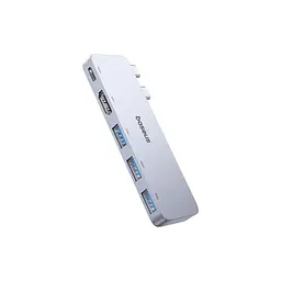 Концентратор Baseus USB-C 5-in-1 3xUSB 3.0 + 1xUSB-C 40Gbps + 1xHDMI 4K30Hz gray (B00052801811-04) - мініатюра 3