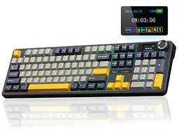 Механічна ігрова клавіатура AULA F-108-Pro Wireless Gasket Keyboard Reaper Switch, 2.4G, BT, Black - мініатюра 6
