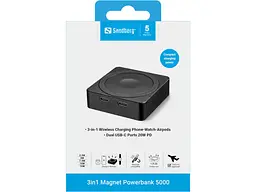 Зовнішній акумулятор (Power Bank) Sandberg 3in1 Magnet 5000mAh Black (421-28) - мініатюра 9