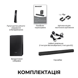 Саундбар Sharp HT-SBW121 Black - мініатюра 10