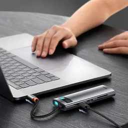 USB-хаб Baseus Metal Gleam Series 7-Port (Type-C to HDXiaomi4K@60Hz*1+USB3.0*3+PD*1+SD/TF*1) B00030708811-00 Grey - мініатюра 8
