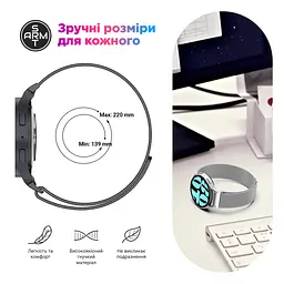 Ремінець металевий для смарт-годинника Google Pixel Watch 40,42,43,44,45,46,47 mm, Milanese Magnetic, золотий, міланська петля, браслет на магнітній застібці, сумісний з годинником Google Pixel Watch, для моделей з розміром корпусу 40,42,43,44,45,46 - мініатюра 7