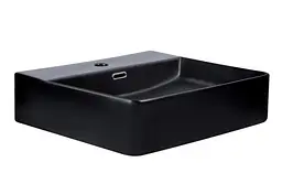 Комплект Qtap Nando LT: Раковина підвісна прямокутна 500х420х130 мм Matt Black + Донний клапан PU03O (QT12112173SMBMBN47322) - мініатюра 4