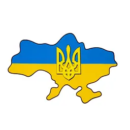 Наклейка на скло авто Україна синьо-жовта 11х15 см