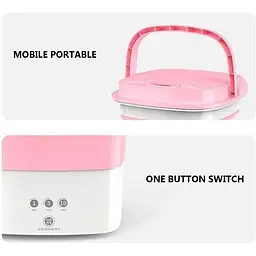 Пральна машина UKC міні відро MA2000 White Pink (16317) - мініатюра 2