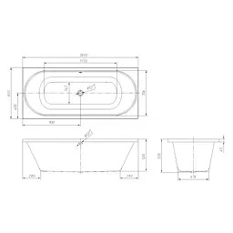 Ванна акрилова Volle Oliva 180x80 TS-1880500 - мініатюра 3