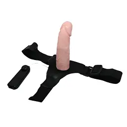 Страпон з вібрацією LyBaile Ultra Passionate Harness 15 см тілесний - мініатюра 3