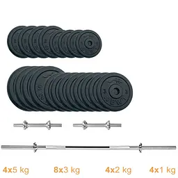 Набір штанга + гантелі металеві Newt Home Gym Set-H NE-M-H-SET-67 67 кг - мініатюра 2