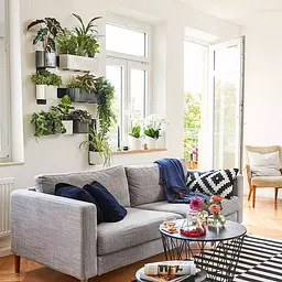 Комплект вазонів з кріпленням Lechuza Green Wall Home Kit Glossy 48х6х14 см антрацит (13524) - мініатюра 7
