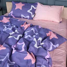 Простирадло MirSon Сатин 22-1375 Violet Stars 110х160 см (2200010475456) - мініатюра 2
