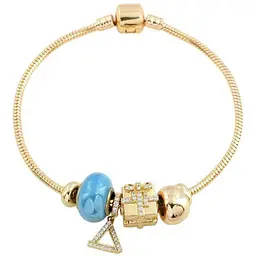Браслет XUPING Позолота 18K "У стилі "Pandora" Ювелірний шнур з намистинами" довжина 21см х 3мм (213266)