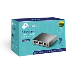 Комутатор TP-Link TL-SG1005P 5 LAN 10/100/1000 Mb некерований металевий корпус - мініатюра 5