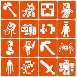 Набір трафаретів для біо-тату Fresh Tattoo Minecraft Minecraft-6x6-16, 16 трафаретів