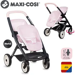 Коляска для ляльок-двійнят Smoby Toys Maxi-Cosi 54х38.5х64 см рожева перлина (7600253221) - мініатюра 4