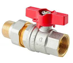 Кран з американкою Koer Extreme KE.227-25 - 1" ручка "метелик" червона KR5767