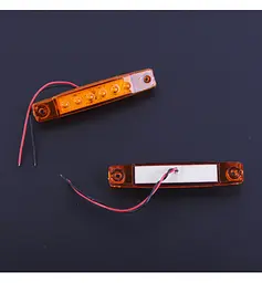 Габарит LED прямокутний 90х15 мм 12/24V 6 діодів Помаранчевий 5 шт. (K 030) - мініатюра 2