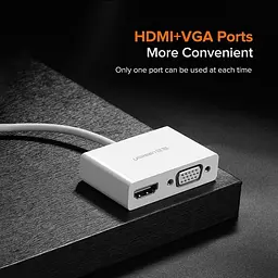 USB-хаб UGREEN USB Type C to HDMI + VGA Converter (White) (UGR-30843) - мініатюра 6