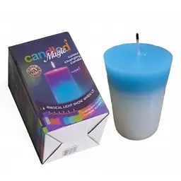 Свічка воскова з підсвічуванням синя 10 см Magic Candle 7 color - мініатюра 3