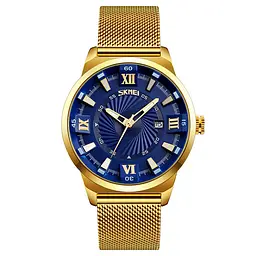 Годинник чоловічий наручний Skmei 9166 Gold white оригінал - мініатюра 7