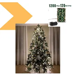 Гірлянда Роса 1500 LED 150 м з пультом, зелений, теплий XPRO (47726-719_800) - мініатюра 2