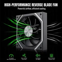 Вентилятор GameMax FN12A N2 120мм Reverse (FN12A-N2-R) Black - мініатюра 4