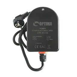 Насос рециркуляційний Optima CPI 15-15 84 мм + кабель з вилкою! - мініатюра 5