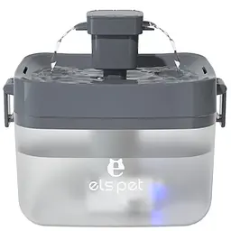 Фонтан для кота ELS PET 1,5 л з LED підсвіткою та фільтром, Прозорий