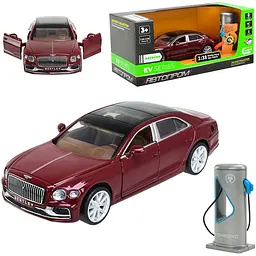 Колекційна металева модель автомобіля Автопром Bentley Flying Spur Hybrid із зарядною станцією, інерцією, світлом та звуком 1:38 - мініатюра 6