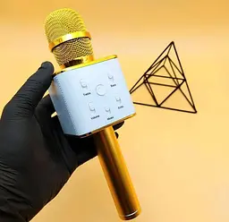 Портативний караоке мікрофон з підтримкою Bluetooth Q7 к7 2 динаміка бездротове dm karaoke ws 858 - мініатюра 9