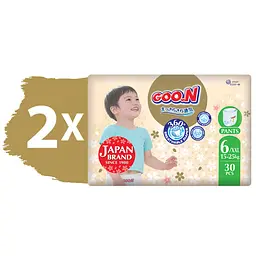 Набір трусики-підгузки Goo.N Premium Soft розмір 6 (XXL) 15-25 кг доу-пак 60 шт. - мініатюра 2