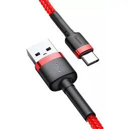 Дата кабель Baseus Cafule USB to Type-C Cable 2A (2m) (CATKLF-C) Червоний - мініатюра 3