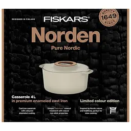 Каструля Fiskars Norden Limited Colour Edition чавунна 4 л колір береза (1071127) - мініатюра 6