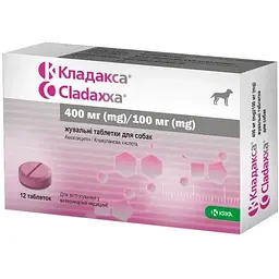 Кладакса для собак KRKA №12 400/100 мг 30.1-80 кг жувальні таблетки 12 шт.