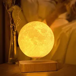 Магнітна левітаційна лампа HCNT Levitating Lamp Moon Light Wood Grain SIM10-GW5 - мініатюра 3