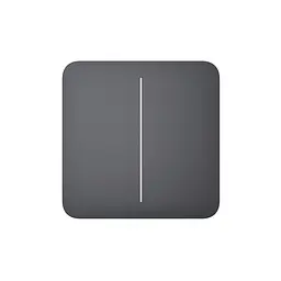Розумний двоклавішний прохідний вимикач Ajax LightSwitch (2-gang/2-way) Jeweller (graphite/графіт) (26-00409)