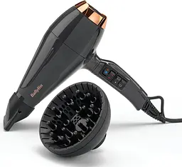 BaByliss Фен Air Pro, 2200Вт, 2 режими, дифузор, іоніз-я, хол. обдув, чорний - мініатюра 9