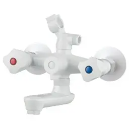Змішувач для ванни Plamix OMEGA-142 EURO SET WHITE (зі шлангом, лійкою та кронштейном) (MX9699) - мініатюра 2