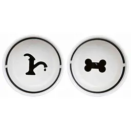 Миски керамічні на підставці Trixie Eat on Feet 2 x 1,6 л / 20 см (білі) - мініатюра 2
