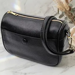 Сумка крос-боді для жінок з натуральної шкіри на кожен день Vintage 22590 чорна