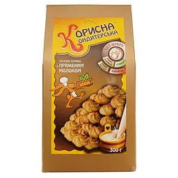 Уцінка. Пісочне печиво Корисна кондитерська з пряженим молоком без цукру 300 г (388919)