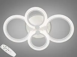 Люстра стельова LED Diasha A8022/4WH, 80W, 3200K-6500K, білий метал, сучасний стиль для дому