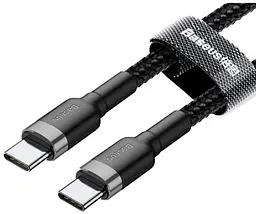 Кабель Baseus Cafule Cable Type-C For Type-C PD2.0 60W flash charging data line (20V 3A) 2m Gray+Black - мініатюра 2