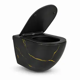 Підвісний безободковий унітаз VBI Vulcano Tornado black marble matt VBI-020418 - мініатюра 2