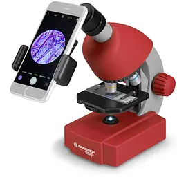 Мікроскоп Bresser Junior 40x-640x Red з набором для дослідів та адаптером для смартфона (8851300E8G000) - мініатюра 2