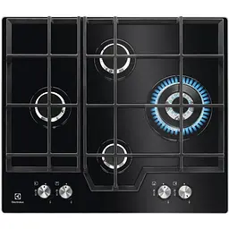 Варильна поверхня газова на склі Electrolux 60 см чавун чорний