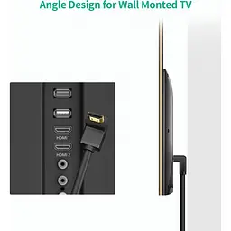 Кабель Ugreen HD103 HDMI to HDMI 90-Degree Right-Angle V2.0 1m Black (10172) [63384] - мініатюра 4
