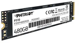 Накопичувач внутрішній швидкісний М2 SSD 480G NVMe PCIe Gen3x4 M.2 2280 PATRIOT P310 - мініатюра 5